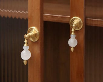 Unique Brass ceramic crystal  Knobs Drawer Knobs, Kitchen Cabinet Pulls, Handle Dresser Knobs,  Furniture Hardware Gift,Home improvement