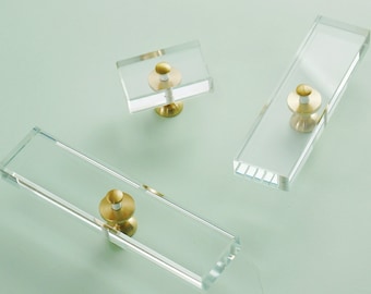 Klar Messing Schublade Knäufe Griffe Acryl Dresser Knob Kristall Knöpfe Geschenk Glasschrank Pulls Griff Kleiderschrank Möbelknauf Möbelbeschläge
