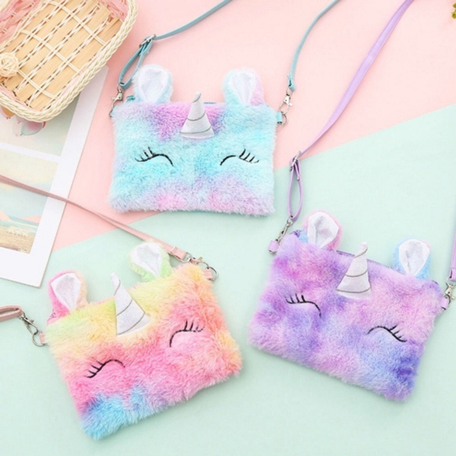 Unicorn PursesFurry Unicorn BagsKids Purses Etsy