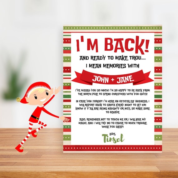 Elf on the Shelf Letter Digital Download Customizable