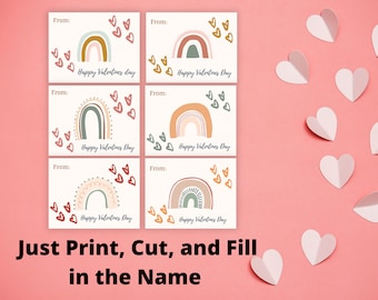 Kids Valentines Cards, Organic Rainbows, Valentines Cards