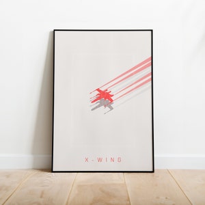 Star Wars X-Wing Inspired Poster, Minimalist Poster, Digital Download, X-Wing Wall decor, X-Wing Wall Art, Star Wars Illustration
