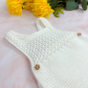 Charlotte Baby Romper Knitting Pattern Newborn Romper Tutorial 1-6 Months DIY, Easy Knit Detailed Instructions Instant PDF Download image 2