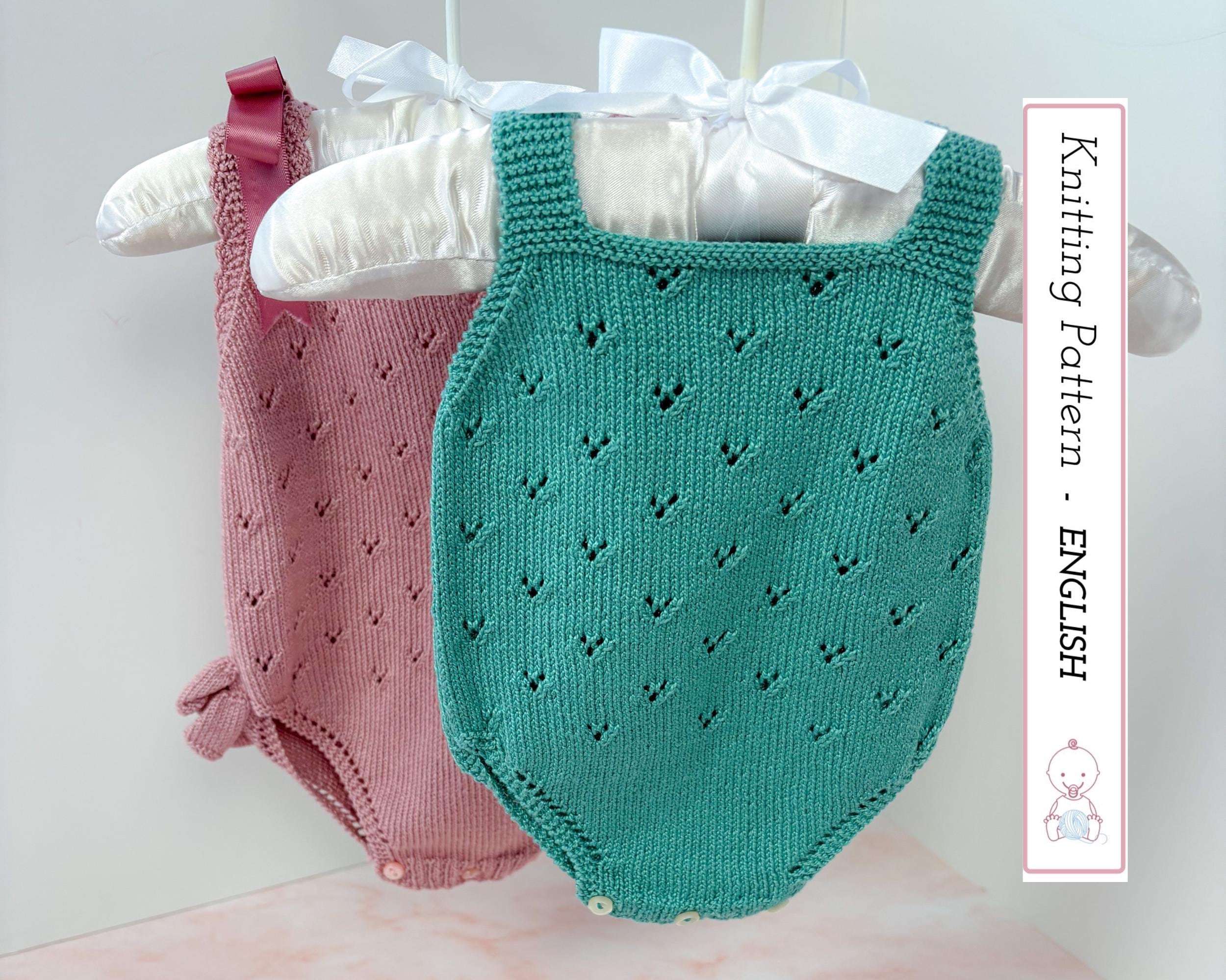 Sarah Baby Romper Knitting Pattern (english) | Sizes NB to