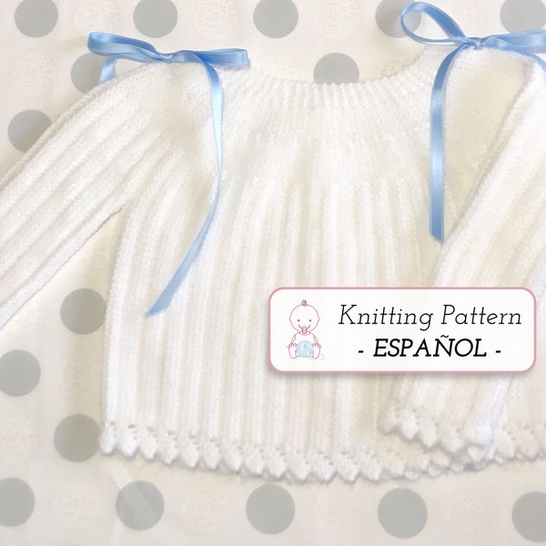 Patrón Punto Jersey Rayitos de Sol | Sweater Bebé | Recién Nacido a 3 meses| Instrucciones Detalladas | Descarga PDF Inmediata