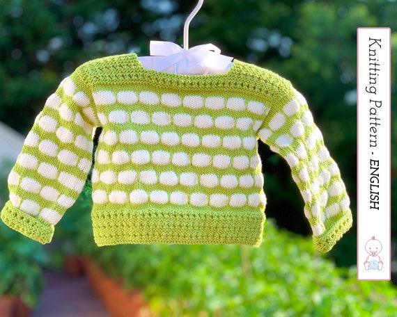 BABY SWEATER Knitting Pattern english 3 6 Months Very Detailed Sweater Pattern Hand Knit Baby Pattern Instant PDF Download Etsy Canada