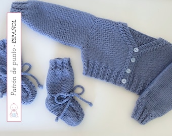 Chaqueta Bebé Ángel PATRÓN PUNTO 117 | Cardigan Knit Pattern (Spanish) | 0-6 meses | Instrucciones detalladas | Descarga instantánea de pdf