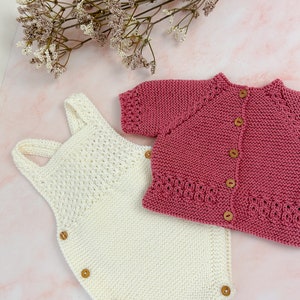 Charlotte Baby Romper Knitting Pattern Newborn Romper Tutorial 1-6 Months DIY, Easy Knit Detailed Instructions Instant PDF Download imagem 5
