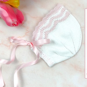 Capota Bebé Alana, PATRÓN PUNTO 137 (Español) | Baby Bonnet Knit Pattern | Instrucciones detalladas | Descarga instantánea de archivos pdf