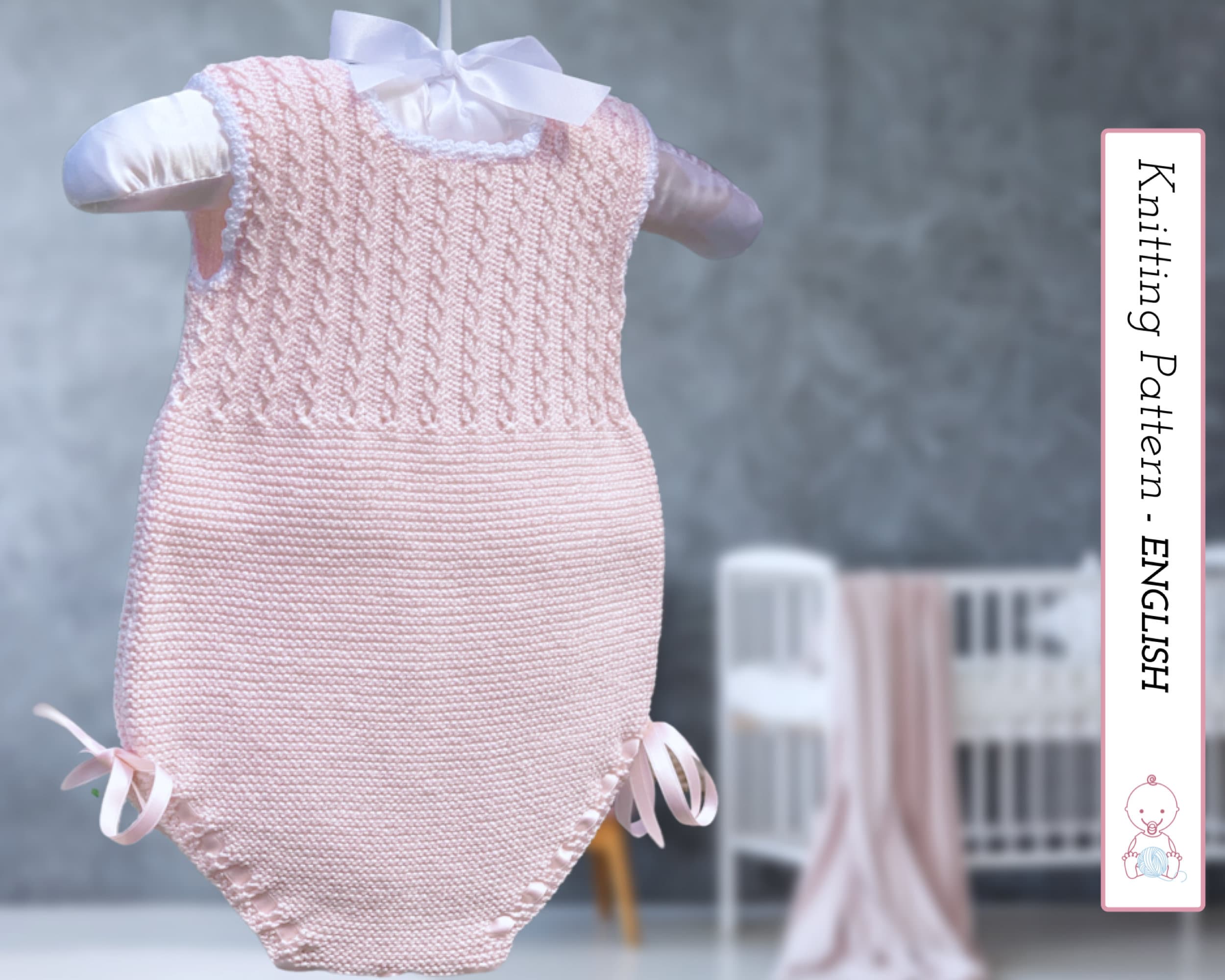 Spring Baby ROMPER Knitting PATTERN #102 (English) | Patrón Ranita Primavera (Inglés). Very detailed instructions. Instant PDF Download