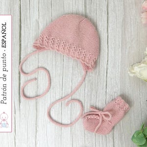 Touca Baby Angel | Padrão de tricô em espanhol | Gorro em 3 tamanhos | Instruções detalhadas | Download instantâneo de PDF