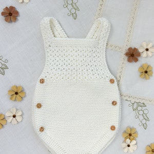 Charlotte Baby Romper Knitting Pattern Newborn Romper Tutorial 1-6 Months DIY, Easy Knit Detailed Instructions Instant PDF Download imagen 3