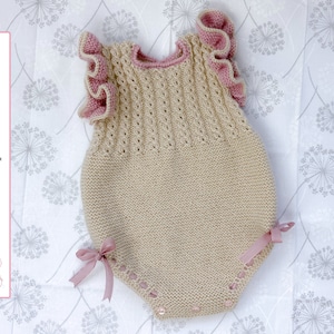 Ranita Bebé Reyes, PATRÓN PUNTO 136 Español Baby Romper Knit Pattern Instrucciones detalladas Descarga instantánea de archivos pdf imagen 1