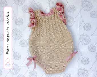 Ranita Bebé Reyes, PATRÓN PUNTO 136 (Español) | Baby Romper Knit Pattern | Instrucciones detalladas | Descarga instantánea de archivos pdf