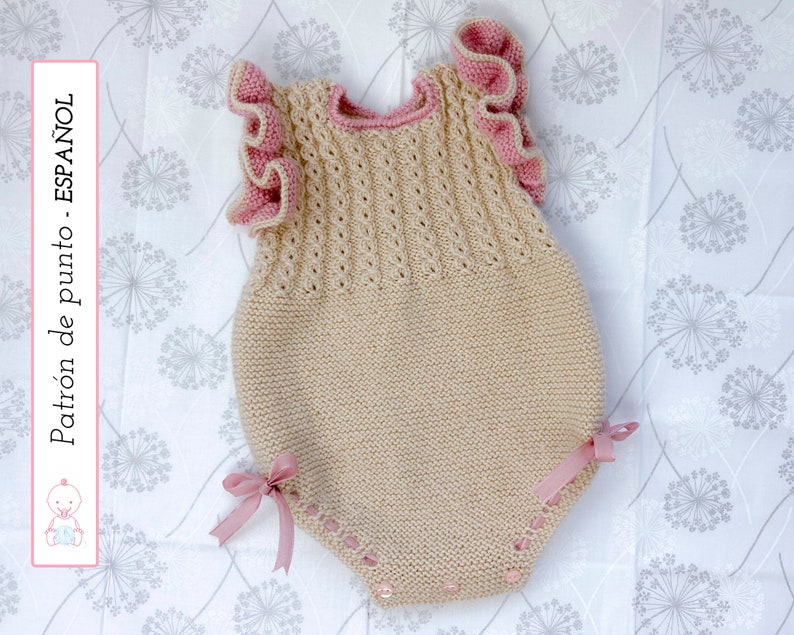 Ranita Bebé Reyes, PATRÓN PUNTO 136 Español Baby Romper Knit Pattern Instrucciones detalladas Descarga instantánea de archivos pdf imagen 1