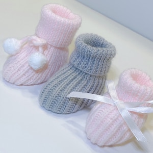 Snow BABY BOOTIES Knitting Pattern #130 | Quick and Easy Knitting project | Warm Baby Shoes Pattern sizes 0-6 months. Instant PDF download