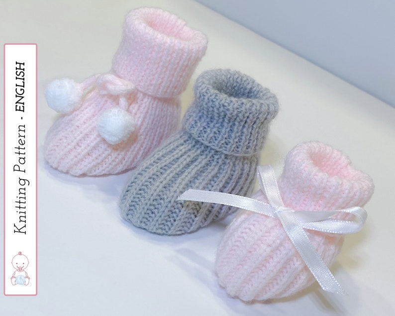 Snow BABY BOOTIES Knitting Pattern 130 Quick and Easy Knitting Project ...