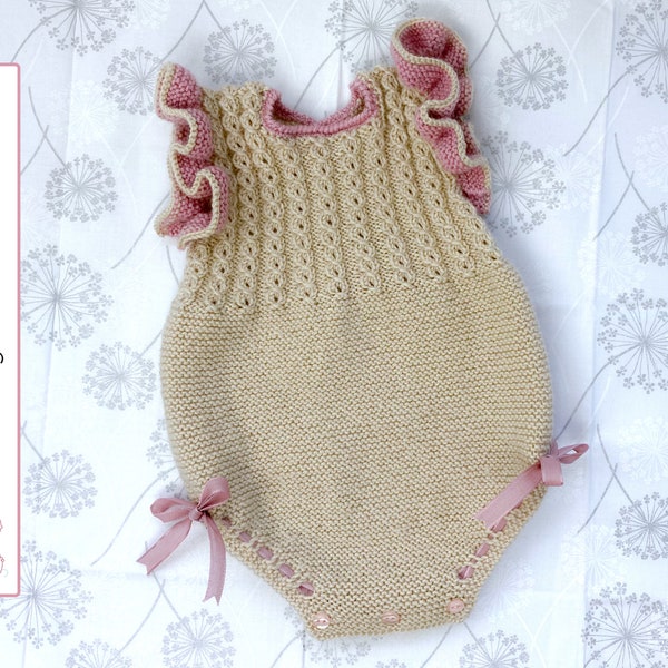 Reyes Baby ROMPER Knitting PATTERN 136 (English) | Patrón Punto Bebé (Inglés) | Knit Pattern | Detailed Instructions | Instant PDF Download