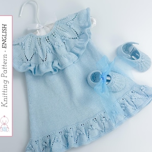 Robe bébé Fleur de Lune, modèle tricot 141 (anglais) | Tutoriel tricot pour bébé | Taille 3-6 mois | Instructions détaillées | Téléchargement instantané du PDF
