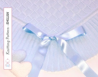 Diamond BABY BLANKET Knitting Pattern #107 | Soft Baby Shawl | Very detailed instructions. Instant PDF Download