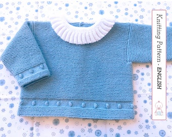 Winter Baby Sweater KNITTING PATTERN 122 (English) | Size 0-3 months | Knitted Baby Jacket | Detailed instructions | Instant pdf download