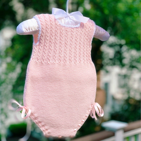 Ranita Bebé Primavera, PATRÓN PUNTO 102 (Español) | Baby Romper Knit Pattern | Instrucciones detalladas | Descarga instantánea archivos pdf