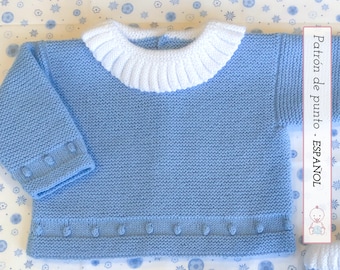 Jersey Bebé Winter, PATRÓN PUNTO 122 (Español) | Baby Sweater Knit Pattern | Instrucciones detalladas | Descarga instantánea de archivos pdf