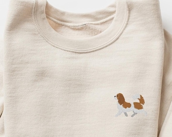 Embroidered Cavalier King Charles Spaniel Dog Sweatshirt Cute Cavalier King Charles Spaniel Dog Embroidery Cavalier Gift Cavalier Mom Shirt