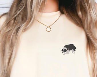 Embroidered Tracking Border Collie T-Shirt for Dog Lovers Border Collie Mom Gift Border Collie Dad Shirt Border Collie Owner Gift Dog Lover