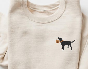 Embroidered Sweatshirt, Halloween Dog Shirt, Black Labrador, Embroidery Design Dog, Labrador Retriever Shirt, Labrador Mom Gift, Unisex