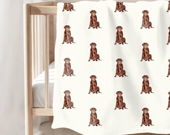 Watercolor Chocolate Labrador Blanket Chocolate Lab Baby Blanket Lab Swaddle Blanket New Baby Gift for Baby Shower Congratulations Pregnancy