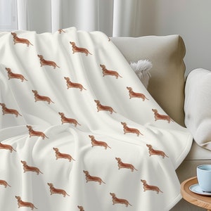 Watercolor Tan Dachshund Minky Fleece Blanket Dachshund Baby Blanket Sausage Dog New Mom Gift New Puppy Gift Weiner Dog Blanket Doxie Gift