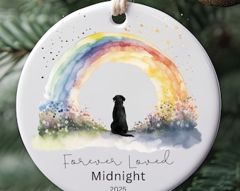Black Labrador Rainbow Bridge Ornament Dog Memorial Ornament Pet Loss Gift Black Lab Remembrance Ornament Dog Memory Keepsake Black Lab Gift
