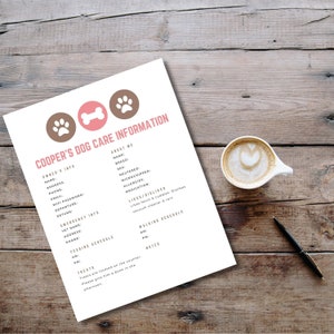 The Ultimate Dog Sitter Checklist, Pet Sitting Form, Pet Care, Canva Template, Instant Digital Download