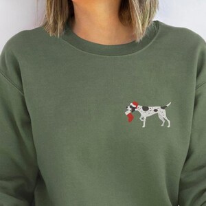 Embroidered German Shorthaired Pointer Sweatshirt Christmas German Shorthaired Pointer Shirt GSP Dog Mom Shirt GSP Owner Gift GSP Santa