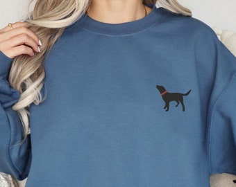 Felpa nera con ricamo Labrador, regalo per la mamma di un Labrador, felpa girocollo personalizzata per cani, regalo per amanti dei Labrador Retriever, per chi ama gli animali domestici
