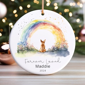 Personalized Chihuahua Memorial Ornament Rainbow Bridge Ornament Chihuahua Christmas Ornament Forever Loved Ornament Pet Loss Memorial Gift