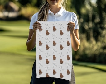 Watercolor Labradoodle Golf Towel for Dog Lover Labradoodle Dad Gift Personalized Labradoodle Golf Gift for Men Labradoodle Owner Gift