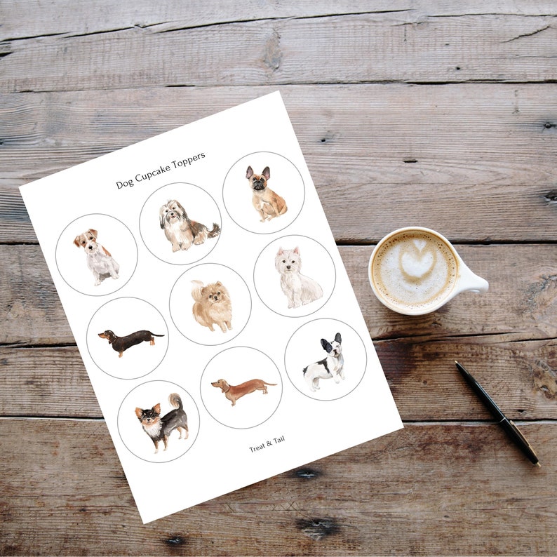 Dog Cupcake Toppers Puppy Cake Toppers Dog Birthday Party Etsy