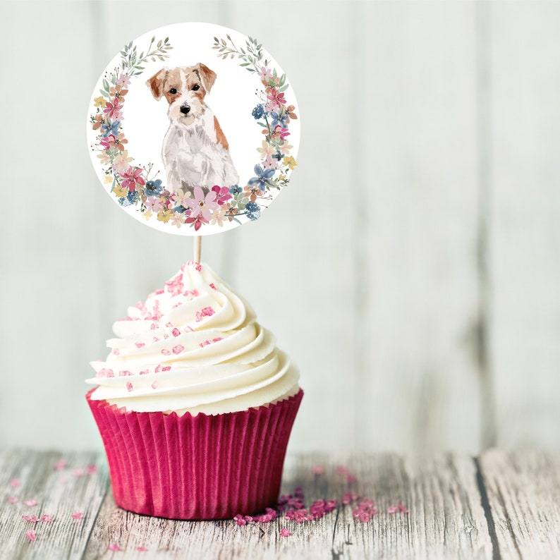 Dog Cupcake Toppers Puppy Cake Toppers Dog Birthday Party Etsy
