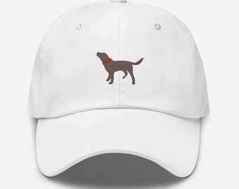 Embroidered Hat, Chocolate Labrador, Chocolate Lab Mixed, Labrador Retriever, Baseball Hat, Dog Walking Hat, Embroidery Dog