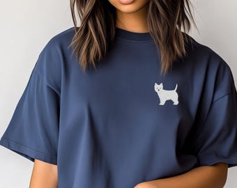 Embroidered West Highland White Terrier Dog Tee Westie Dog T-shirt Westie Mom Shirt Dog Sitting Westie Dog Dad Shirt Westie Lover Gift
