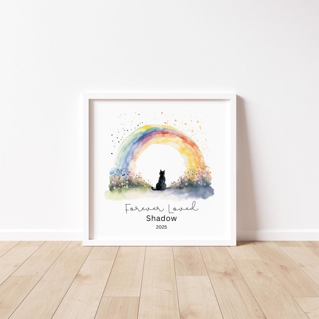 Watercolor Custom Pet Rainbow Bridge Wall Art Dog Memorial Art Dog Mom ...