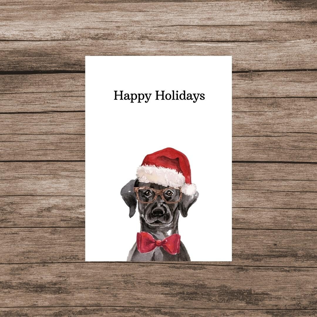 Printable Happy Holidays Card Black Labrador Christmas Card From Dog Printable Happy Holidays Card Black Labrador Christmas Card From Dog