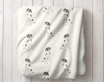 Manta polar Minky de perro pointer inglés con acuarela, manta para bebé pointer inglés, mantas para perros, decoración para habitación infantil pointer inglés