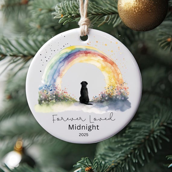 Black Labrador Rainbow Bridge Ornament Dog Memorial Ornament Pet Loss Gift Black Lab Remembrance Ornament Dog Memory Keepsake Black Lab Gift
