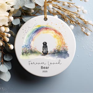 Personlig minnesdekoration för husdjur, regnbågsbrodekoration, gåva till förlust av hund, Berner sennenhunddekoration, för alltid älskad prydnad, Berner gåva bild 5