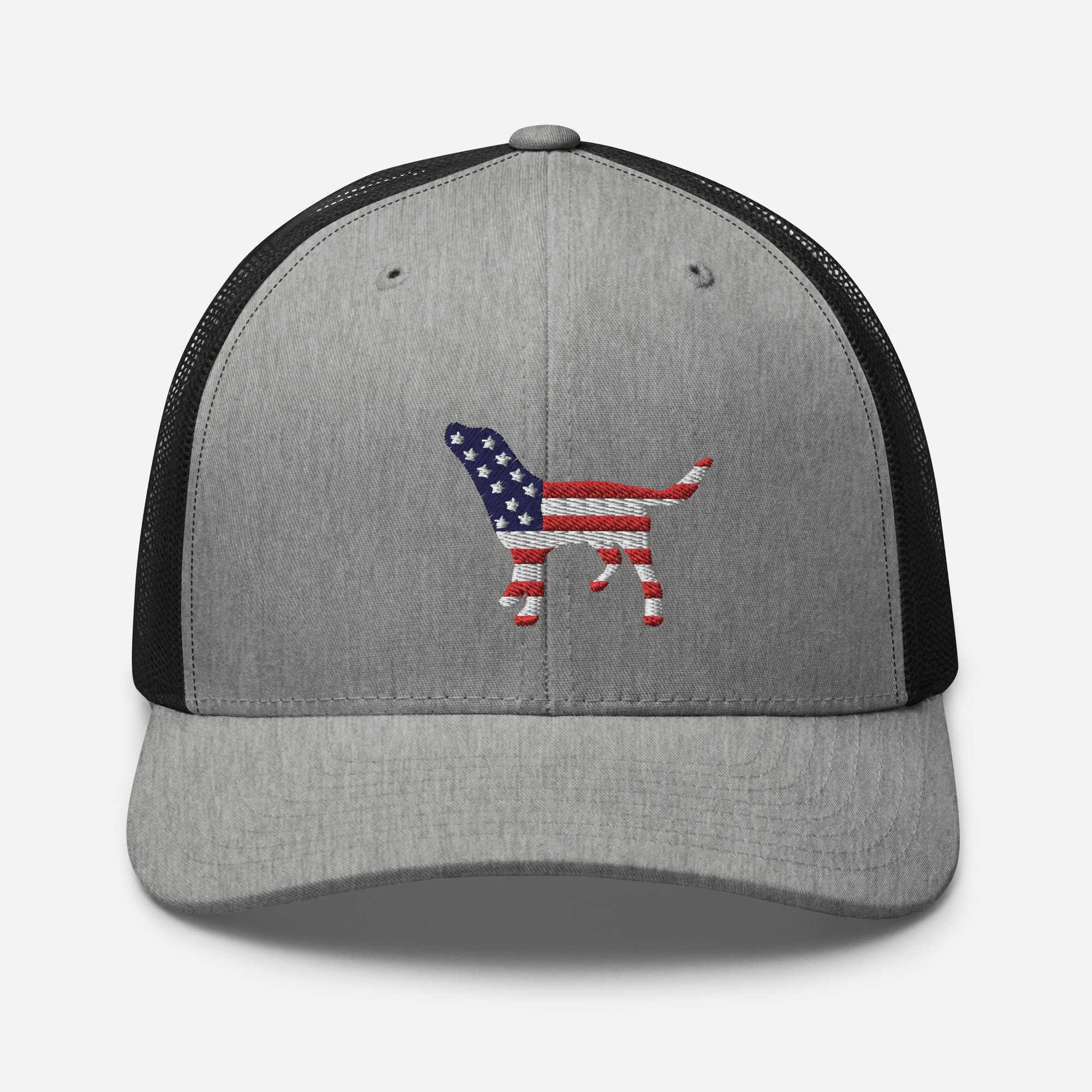 American Flag Embroidered Trucker Hat – White Dog Brand