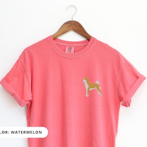 Embroidered Shiba Inu Dog Shirt Minimal Design Tee For Shiba Owners Gift For Dog Lovers Soft Cotton Clothing Casual Fit For Everyday Wear