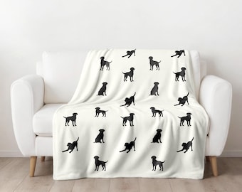 Black Labrador Minky Fleece Blanket, Black Lab, Black Lab Baby Blanket, Mom Gift, New Puppy Gift, Minky Fleece, Dog Blankets